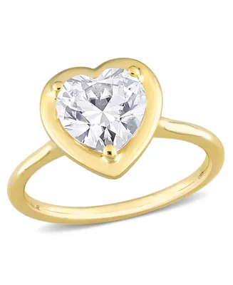 Moissanite 10K Gold Heart Solitaire Engagement Ring