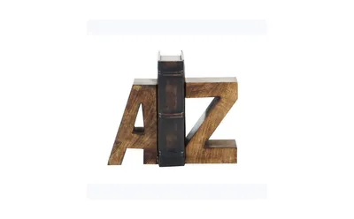 Contemporary A-z Bookends, Set of 2