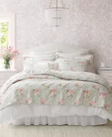 Laura Ashley Melany Cotton Reversible 3 Piece Quilt Set, Full/Queen