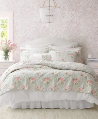 Laura Ashley Melany Cotton Reversible Quilt Set