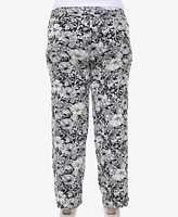 White Mark Plus Floral Paisley Palazzo Pants