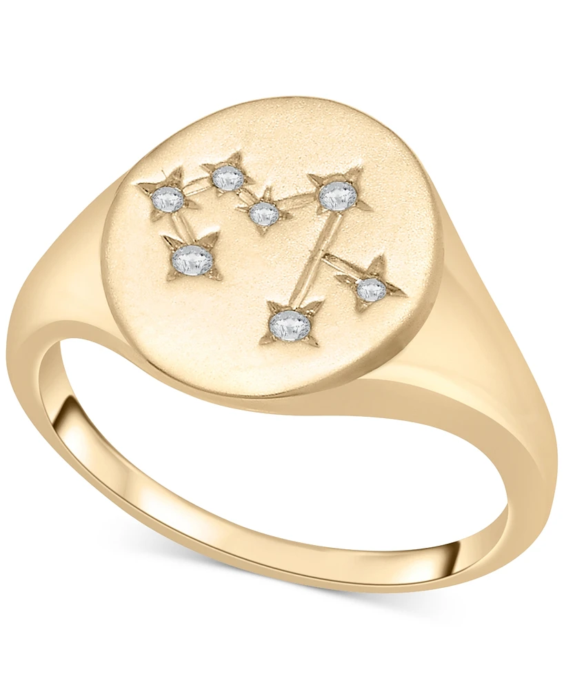 Wrapped Diamond Sagittarius Constellation Ring (1/20 ct. t.w.) in 10k Gold, Created for Macy's