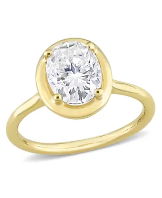 Moissanite 10K Gold Oval Solitaire Engagement Ring