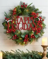 Glitzhome 24" Metal Happy Holidays Christmas Wall Decor