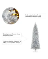 Glitzhome 9' Tinsel Artificial Christmas Tree