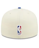 Men's New Era Cream and Blue York Knicks 2022 Nba Draft 59FIFTY Fitted Hat