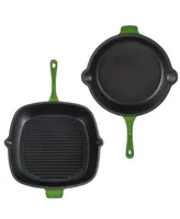 Neo Cast Iron 11" Grill Pan and 10" Fry Pan, Set of 2