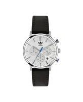 adidas Unisex Chrono Code One Chrono Black Leather Strap Watch 40mm