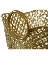 Metal Contemporary Storage Basket, 11" x 17" - Gold