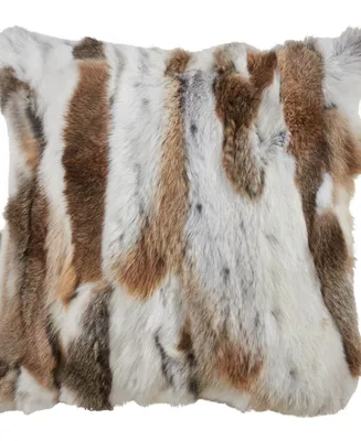 Saro Lifestyle Genuine Fur Decorative Pillow, 20" x 20"