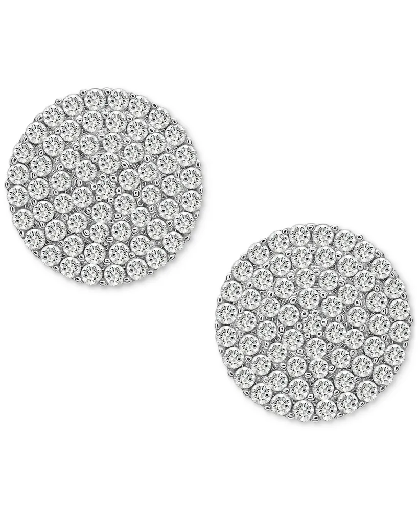 Wrapped in Love Diamond Circle Stud Earrings (1 ct. t.w.) in 14k White Gold, Created for Macy's