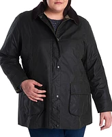 Barbour Women's Plus Size Classic Beadnell Waxed Cotton Raincoat