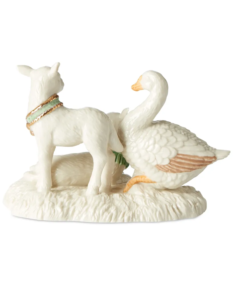 Lenox First Blessing Lambs & Goose Figurine