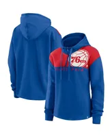 Women's Fanatics Royal Philadelphia 76ers Overslide Quarter-Zip Fleece Hoodie