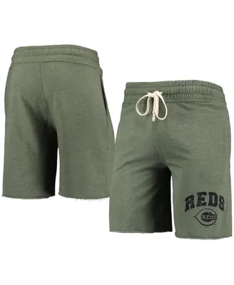 Men's Concepts Sport Heathered Olive Cincinnati Reds Mainstream Tri-Blend Shorts