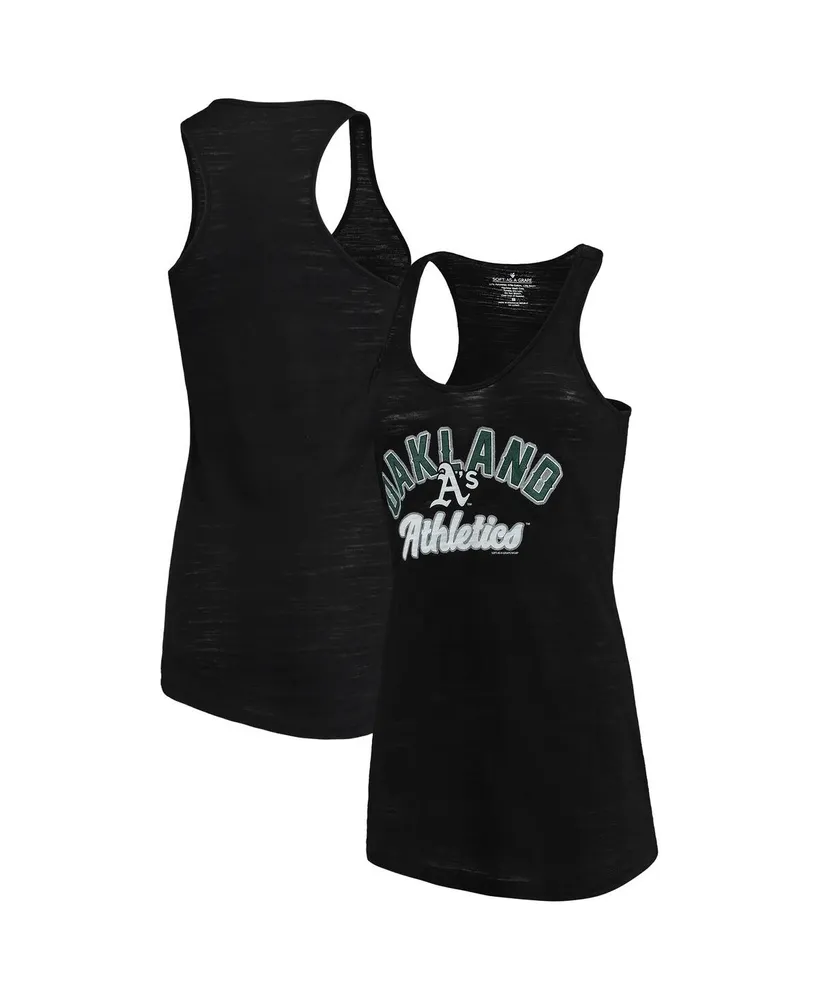 Women's Soft As A Grape Black Oakland Athletics Multicount Racerback Tank Top