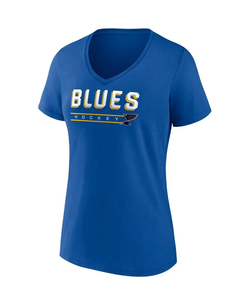 Women's Fanatics Blue, Heather Gray St. Louis Blues Parent 2-Pack V-Neck T-shirt Set