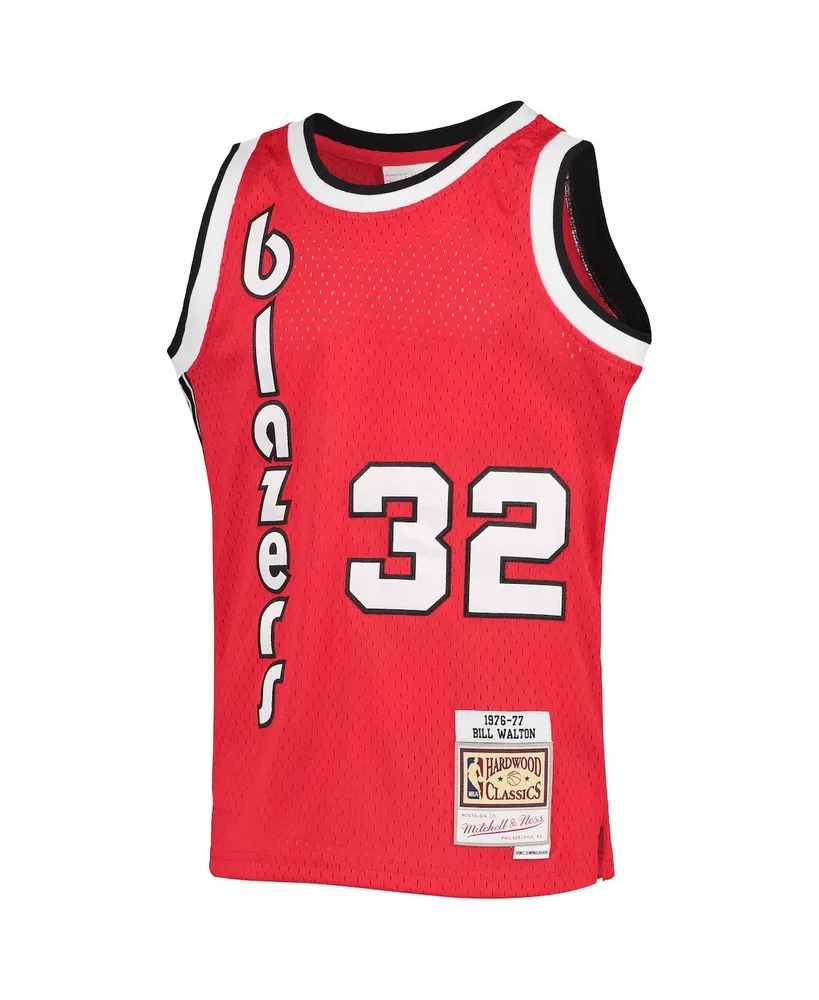 Big Boys Mitchell & Ness Bill Walton Black Portland Trail Blazers 1976-77 Hardwood Classics Swingman Jersey