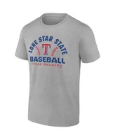 Men's Fanatics Heather Gray Texas Rangers Iconic Go For Two T-shirt