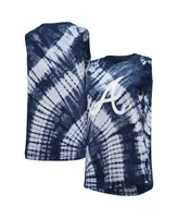 Women's Touch Navy Atlanta Braves Money Ball Tie-Dye Tank Top