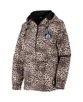 Women's Dkny Sport Leopard Brooklyn Nets Gabriella Windbreaker Half-Zip Hoodie