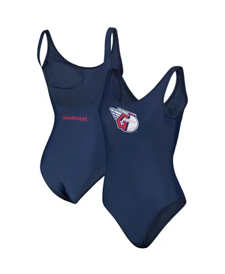 Women's G-iii 4Her by Carl Banks Navy Cleveland Guardians Making Waves One-Piece Swimsuit