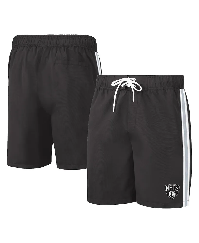 Men's G-iii Sports by Carl Banks Black, Gray Brooklyn Nets Sand Beach Volley Swim Shorts