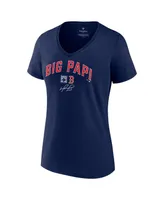 Women's Fanatics David Ortiz Navy Boston Red Sox Big Papi Graphic V-Neck T-shirt