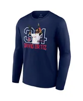 Men's Fanatics David Ortiz Navy Boston Red Sox Stats Resume Long Sleeve T-shirt