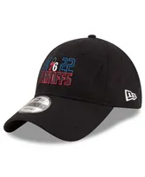 Men's New Era Black Philadelphia 76ers 2022 Nba Playoffs Bubble Letter 9TWENTY Adjustable Hat