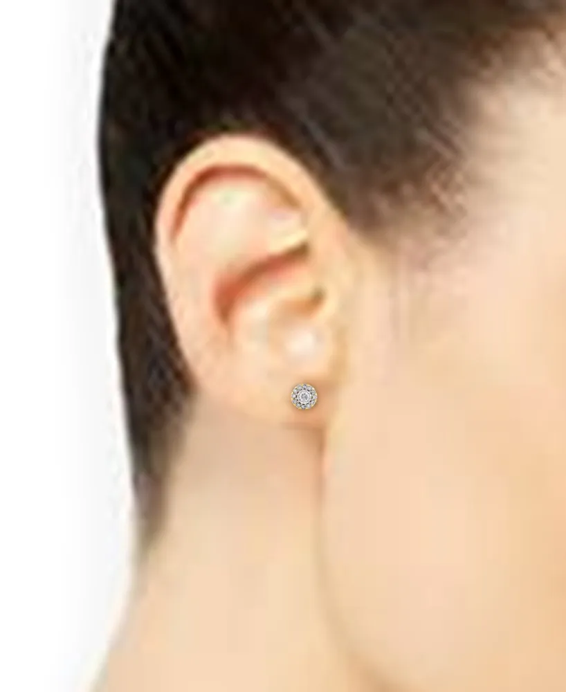 Diamond Halo Stud Earrings (3/4 ct. t.w.) in 10k Gold