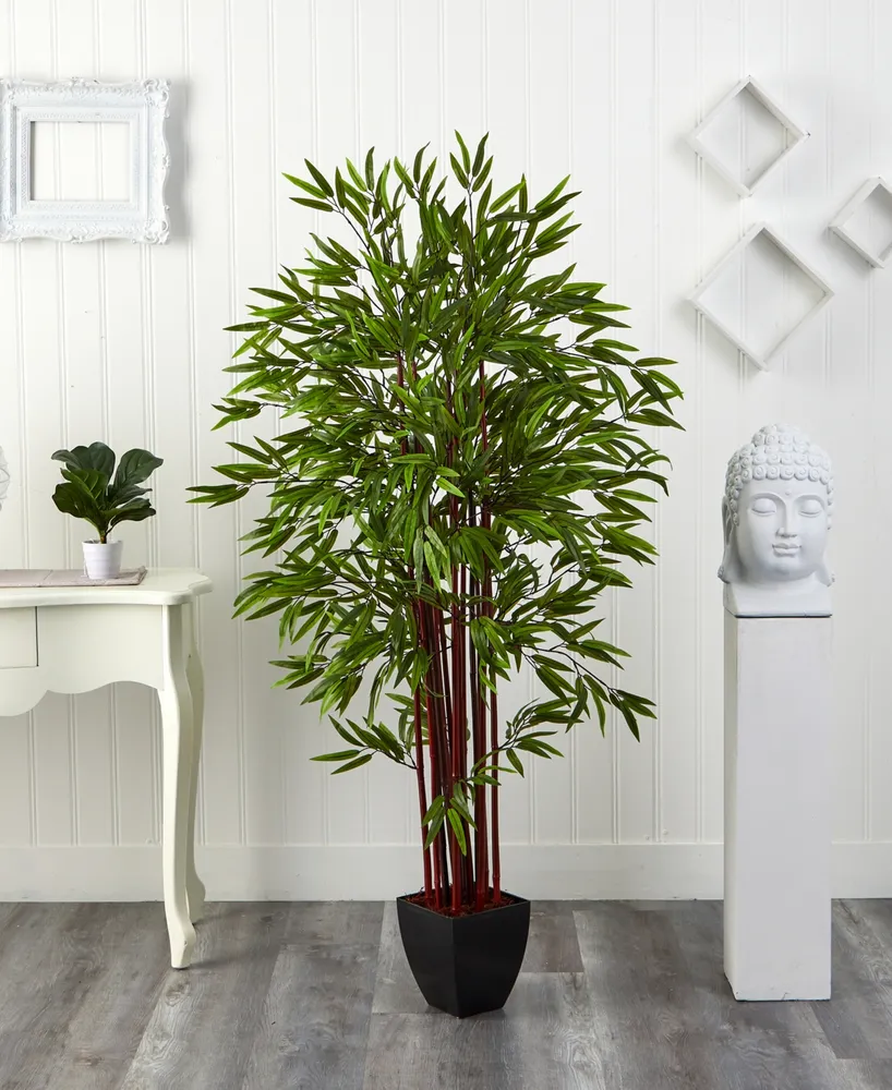 Nearly Natural 6' Bamboo Silk Tree w/ Planter