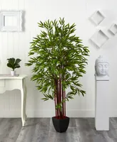 Nearly Natural 6' Bamboo Silk Tree w/ Planter