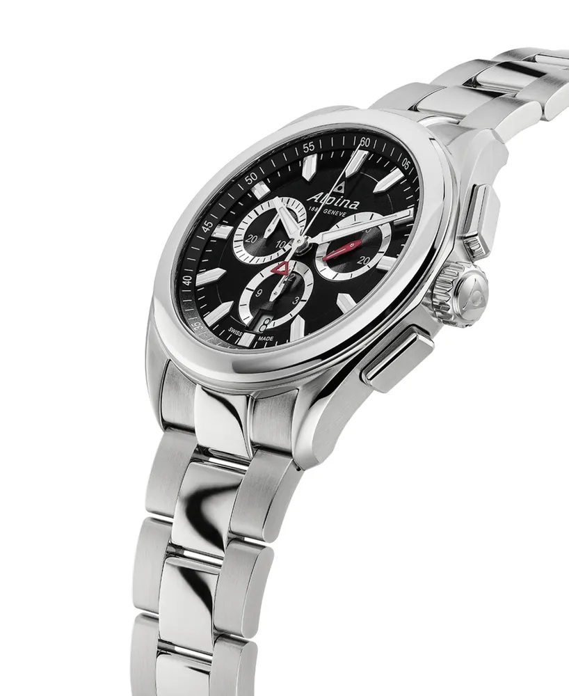 Alpina Men's Swiss Chronograph Alpiner Stainless Steel Bracelet Watch 42mm - Silver