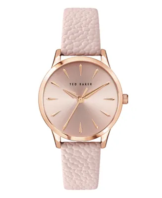Ted Baker Women's Fitzrovia Charm Pink Leather Strap Watch 34mm