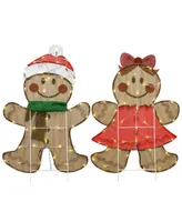 Pre-Lit Gingerbread Cookie Couple, 35"