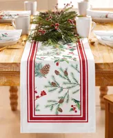 Elrene Winter Holiday Berry Fabric Table Runner, 70" x 13"