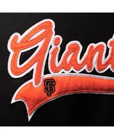 Women's Soft as a Grape Black San Francisco Giants Plus Side Split Pullover Hoodie