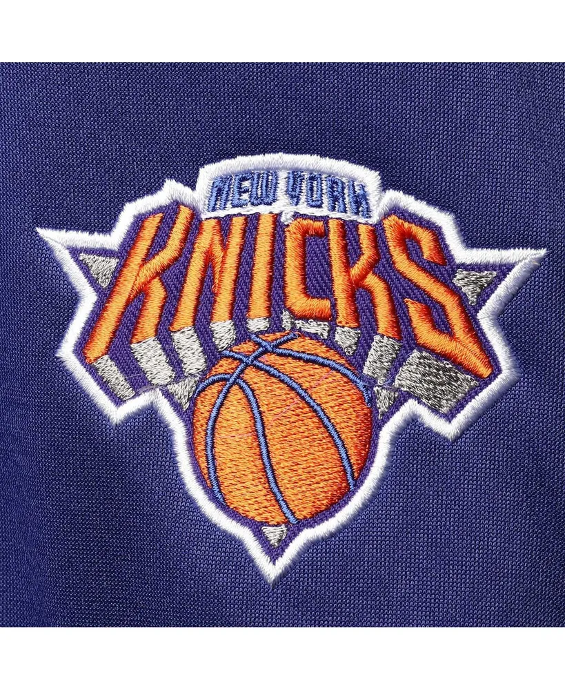 Men's Blue, Orange New York Knicks Big and Tall Pieced Body Full-Zip Track Jacket