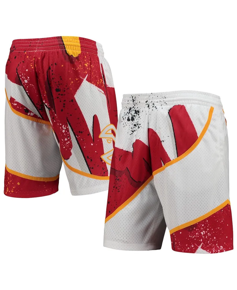 Men's Mitchell & Ness White Atlanta Hawks Hardwood Classics 1986 Hyper Hoops Swingman Shorts