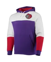 Men's Mitchell & Ness Purple Toronto Raptors Hardwood Classics Fusion 2.0 Colorblock Pullover Hoodie