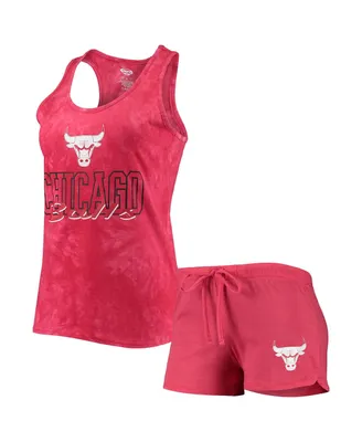 Women's Concepts Sport Red Chicago Bulls Billboard Racerback Tank Top and Shorts Sleep Set