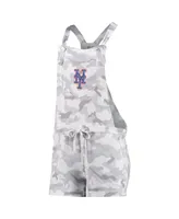 Women's Concepts Sport Gray New York Mets Camo Overall Romper