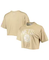 Women's Tan Brooklyn Nets Sand Crop Top