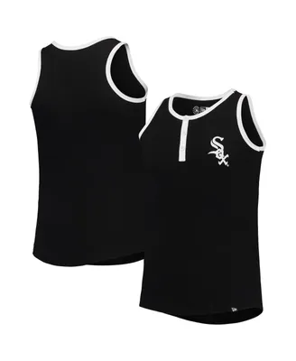 Big Girls New Era Black Chicago White Sox Henley Tank Top