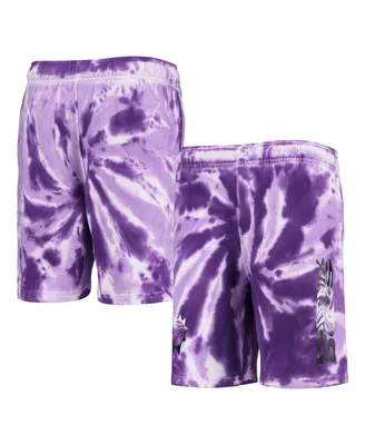 Big Boys Purple Phoenix Suns Santa Monica Tie-Dye Shorts