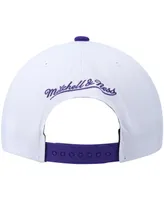 Men's Mitchell & Ness White and Purple Los Angeles Lakers Hardwood Classics 50th Anniversary Snapback Hat