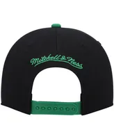 Men's Mitchell & Ness Black and Kelly Green Boston Celtics Hardwood Classics Snapback Hat