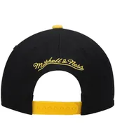 Men's Mitchell & Ness Black and Gold Los Angeles Lakers Hardwood Classics Snapback Hat