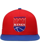 Men's Mitchell & Ness Red and Royal Sacramento Kings Hardwood Classics Snapback Hat